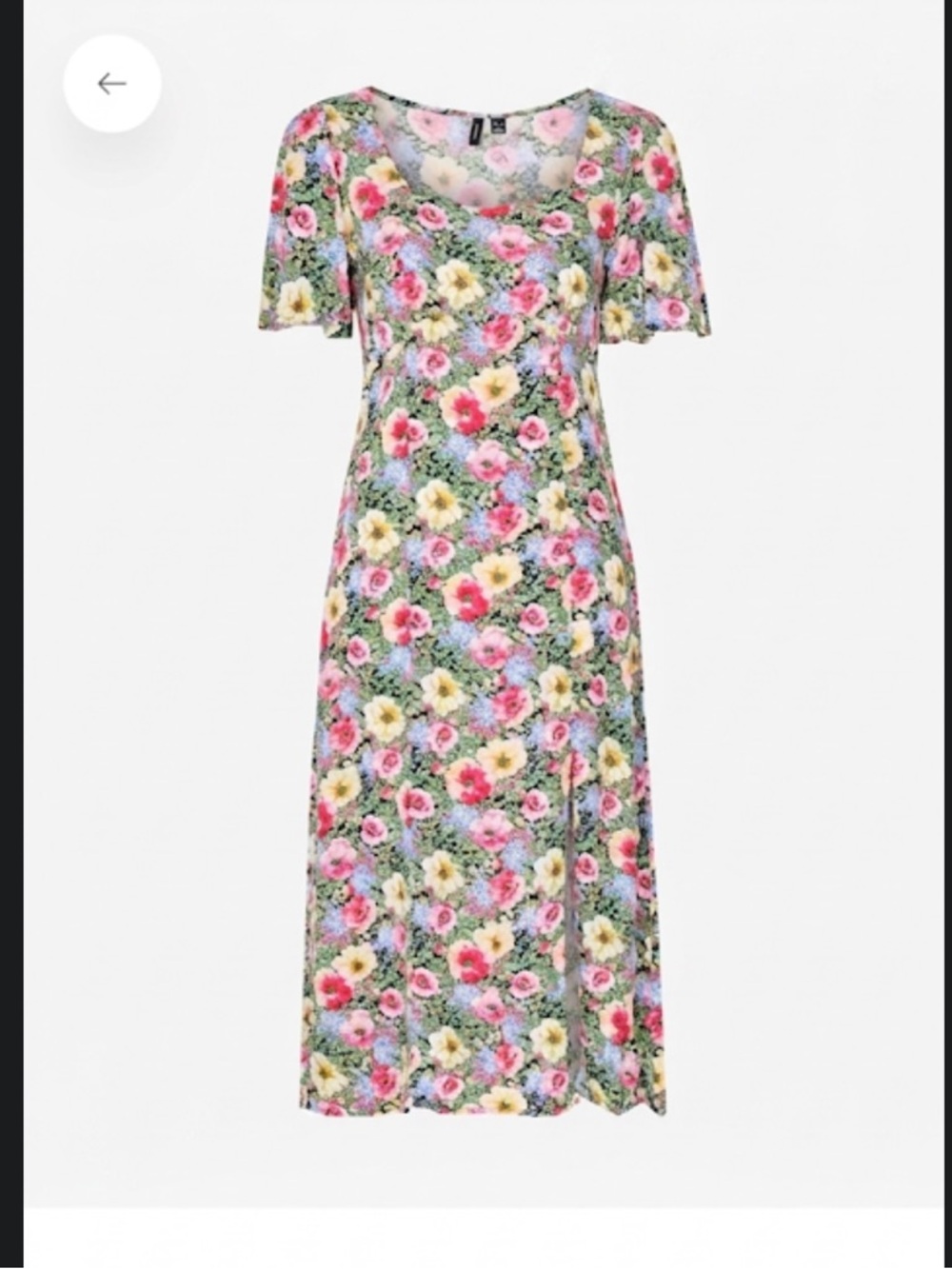 NWT Vero Moda Summer Floral Midi Dress With Slit and Flutter Sleeves. Medium. - Picture 2 of 11